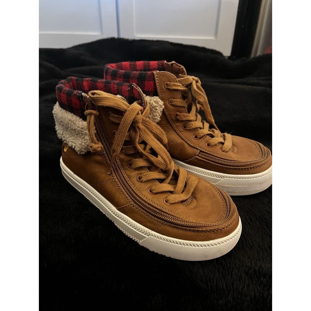 BILLY Footwear Kids' Cuff II Buffalo Plaid Fleece High-Top Sneakers